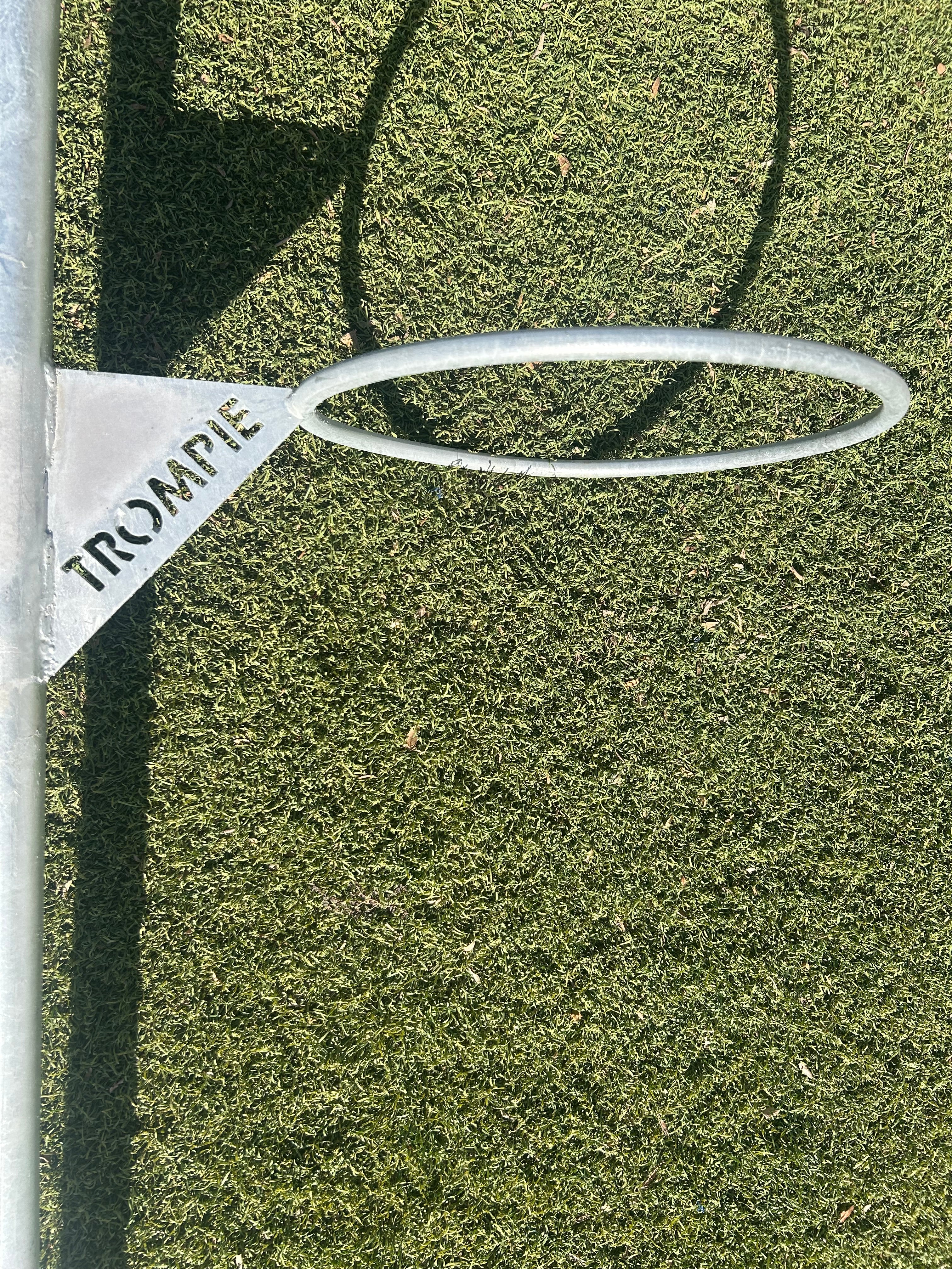 Netball Post with Junior and Senior Hoops + Sleeve (Galvanized) - Image 3