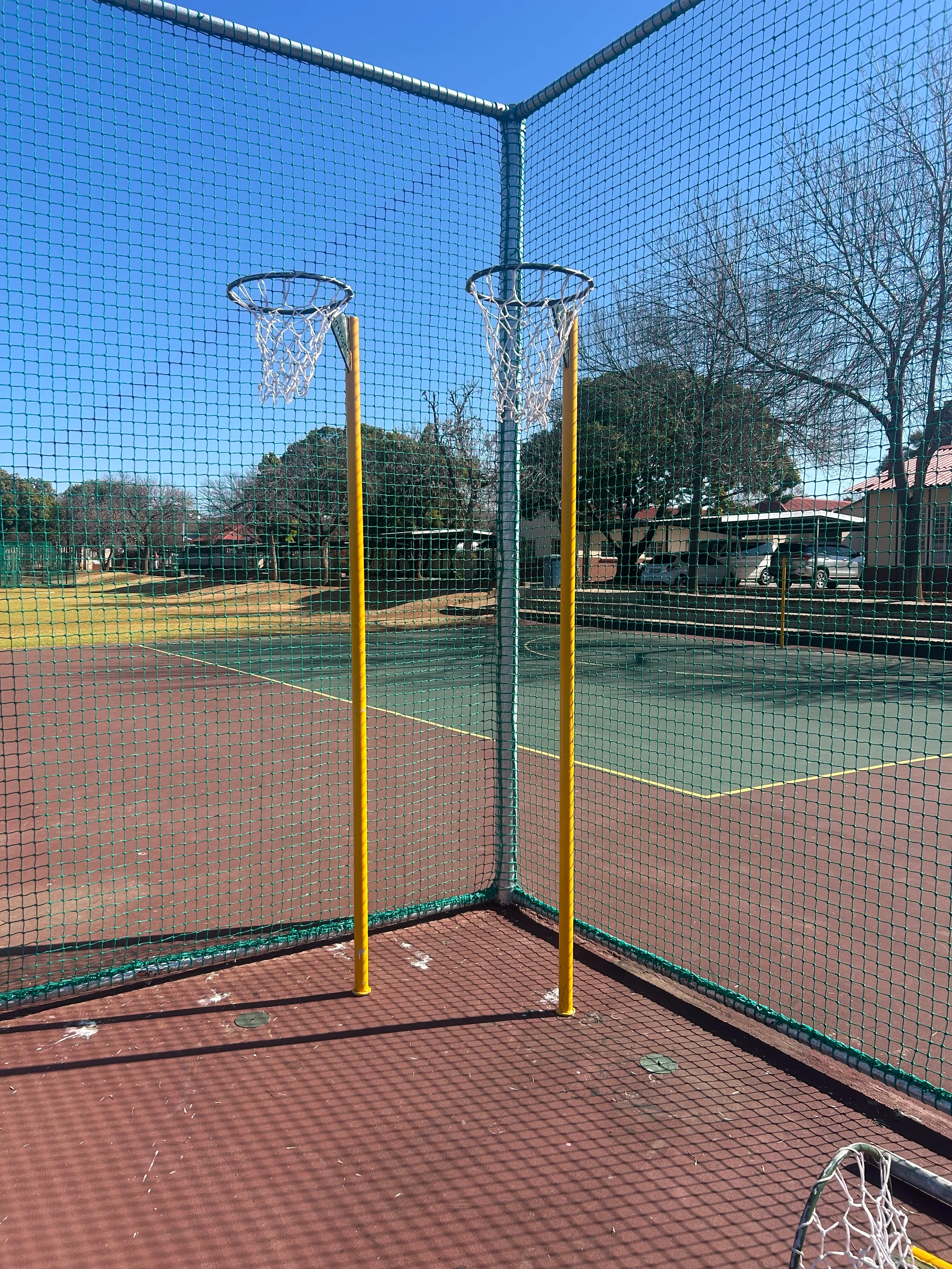 Netball Post with Junior and Senior Hoops + Sleeve (Galvanized) - Image 5