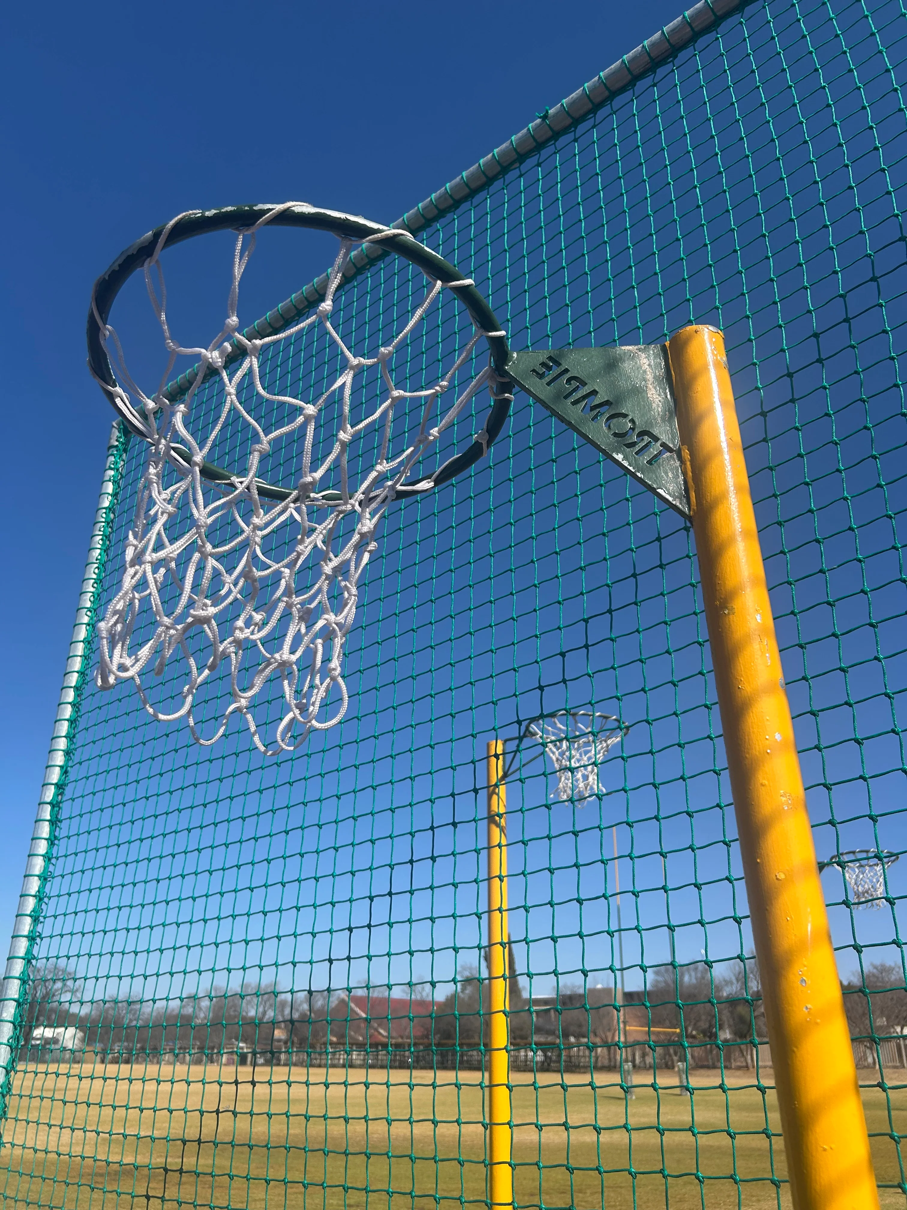 Netball Post with Junior and Senior Hoops + Sleeve (Galvanized) - Image 6
