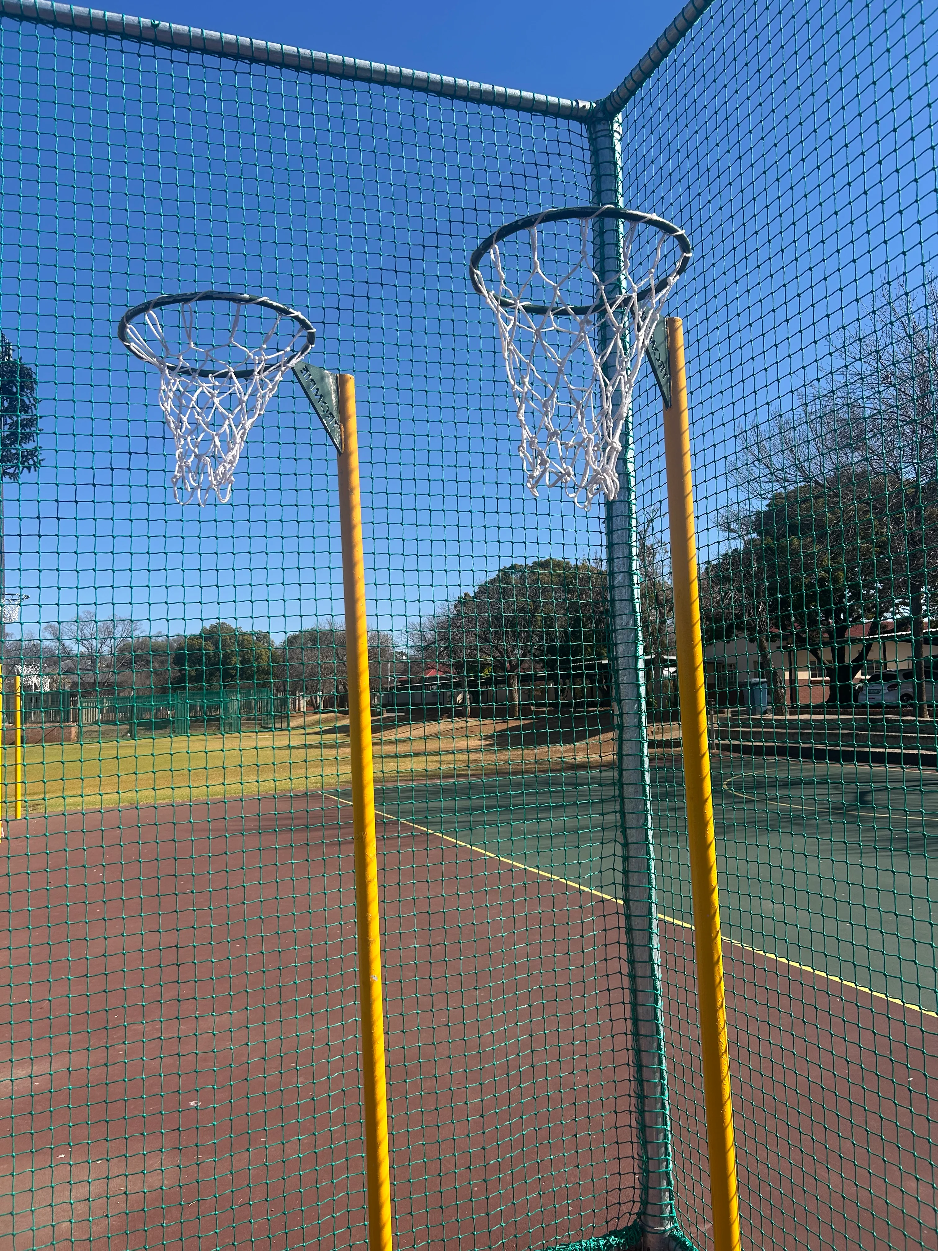 Netball Post with Junior and Senior Hoops + Sleeve (Galvanized) - Image 7