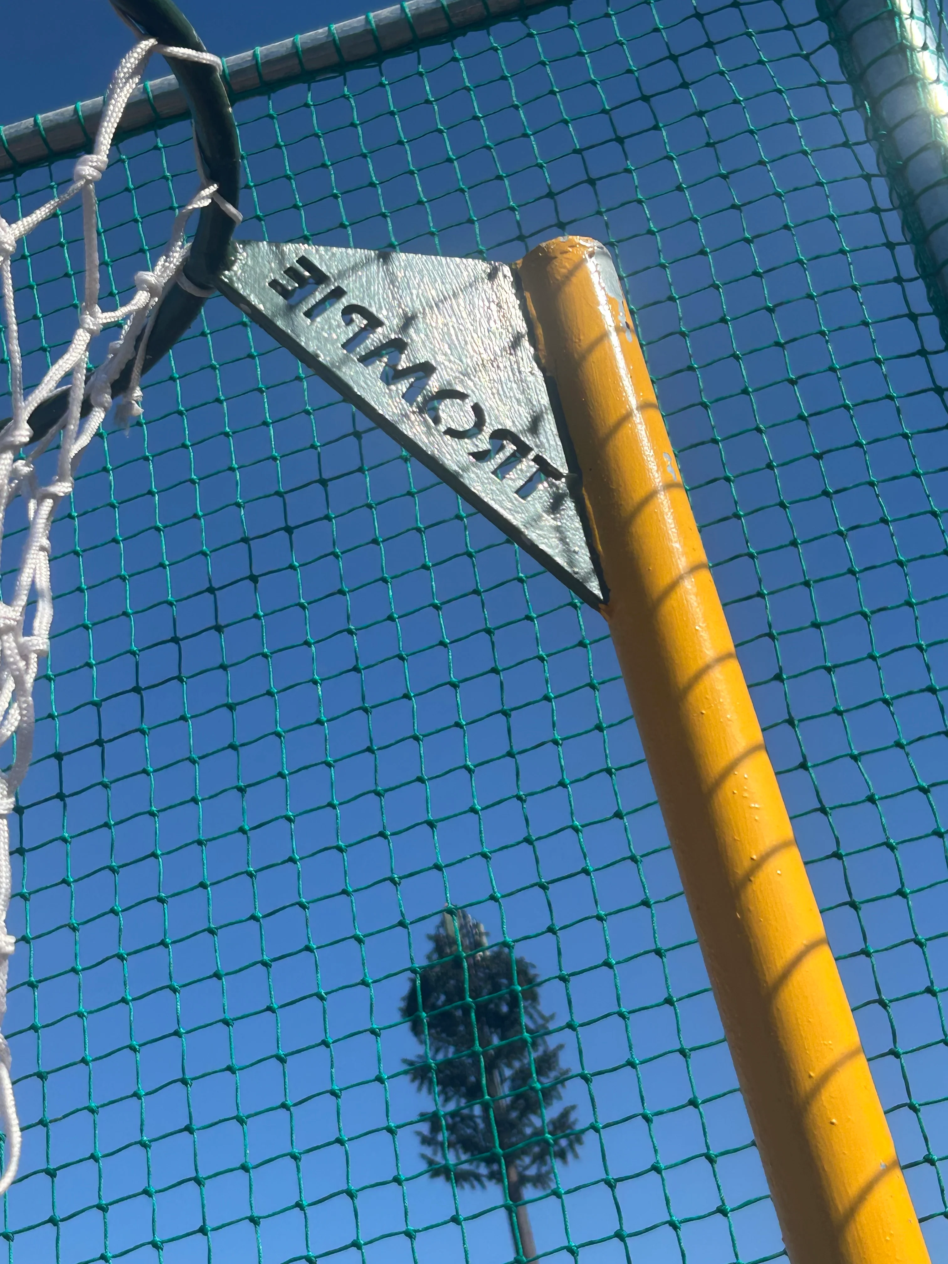 Netball Post with Junior and Senior Hoops + Sleeve (Galvanized) - Image 9